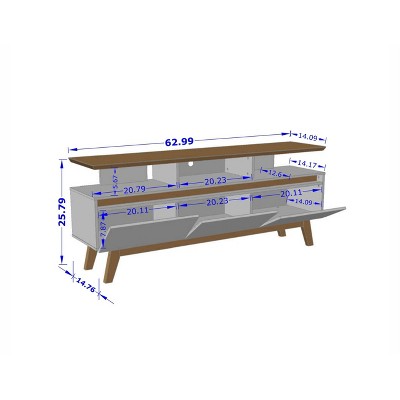 Rustic Brown Solid Wood TV Stand with Cabinet for 60" TVs