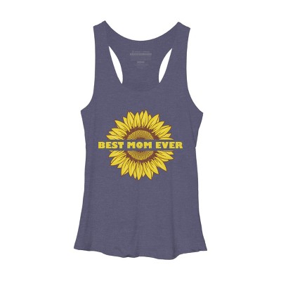 Women's Design By Humans Happy Mothers Day Best Mom Ever Sunflower By CarambaArt Racerback Tank Top
