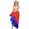 LA LEELA Women's Wraps Summer Long Pareos Vacation Skirt Cover-Up Beach Bikini Beachwear Sarong Coverups Swimwear for Women One Size Blue,Tie Dye - 2 of 4