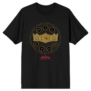 House Of The Dragon Targaryen Crown Men's Black T-shirt - 1 of 3