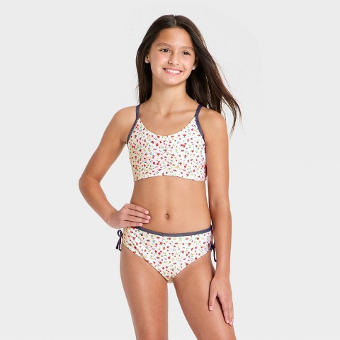 Детские купальники Art Class Girls' Ditsy Floral Bikini Set - art class™ Cream L