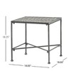 NicBex Modern Powder Coated Iron Outdoor End Table, Black Brush Silver Finish Patio Side Table, Square Outdoor Side Table - 3 of 4