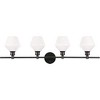 Elegant Lighting Gene 4 light Black and Frosted white glass Wall sconce - image 3 of 4