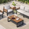 4 Piece Garden Furniture Sofa Sets,Armrest Sectional Sofa with Cushions and Coffee Table,Outdoor Patio Conversation Sets for Backyard-Coolbibila - 2 of 4