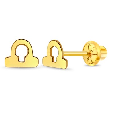 Girls' Dainty Zodiac Screw Back 14k Gold Earrings - In Season Jewelry