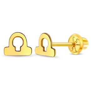 Girls' Dainty Zodiac Screw Back 14k Gold Earrings - In Season Jewelry - 1 of 4