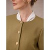INSPIRE CHIC Women Tweed Collarless Button Down Cropped Long Sleeve Office Work Jacket Blazer - 4 of 4