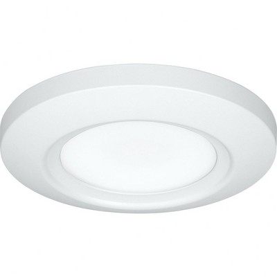 Progress Lighting, Emblem Collection, 1-Light Surface Mount LED, Satin White, Polycarbonate Lens