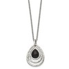 Chisel Stainless Steel and Textured Black Onyx Pendant on an 18" Cable Chain Necklace with a 2" Ext. - 3 of 4