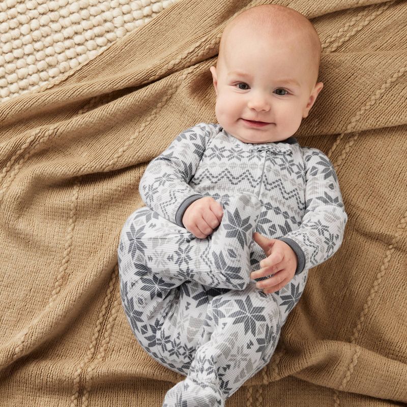 Carter's Just One You®️ Baby Fair Isle Footed Pajama - Gray/Blue, 5 of 8