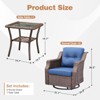 Buenhomino 3-Piece Outdoor Wicker Swivel Rocker Chair Set with Side Table, All-Weather PE Rattan Glider Chairs with Cushions for Patio or Deck - 4 of 4