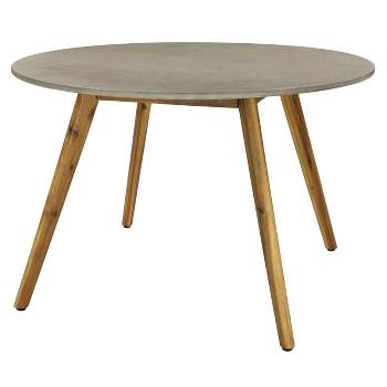Small Round Concrete Outdoor End Table - Gray - Olivia & May