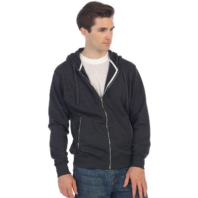 GIOBERTI Men's Full Zip Up Hoodie with Metal Zipper Pockets, Heather Charcoal, Small — фото 2