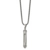 Chisel Stainless Steel Polished Bullet with Clear Vial Pendant on a 22" Box Chain Necklace - 3 of 4