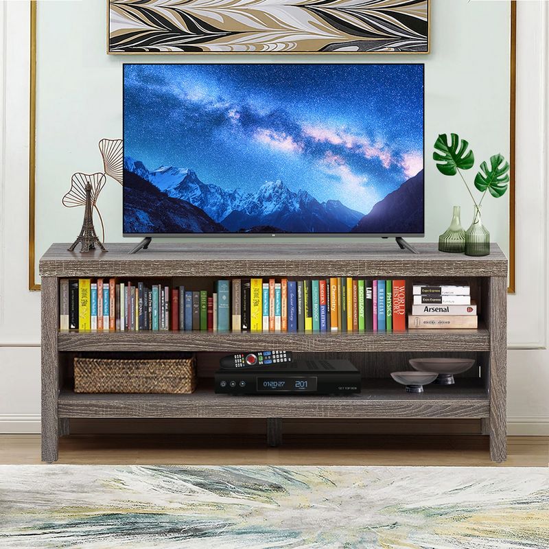 Costway 3-Tier TV Stand Console Cabinet for TV's up to 45'' w/ Storage Shelves, 2 of 10