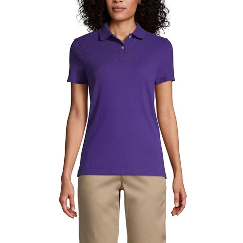 Lands End School Uniform Women s Short Sleeve Feminine Fit Mesh Polo Shirt Medium Deep Purple Target