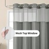 No Hook Shower Curtain with Snap - in Liner, Waffle Weave Heavy Duty, Mesh Top Window, Hotel Style Waterproof 72x75 Inch - 3 of 4