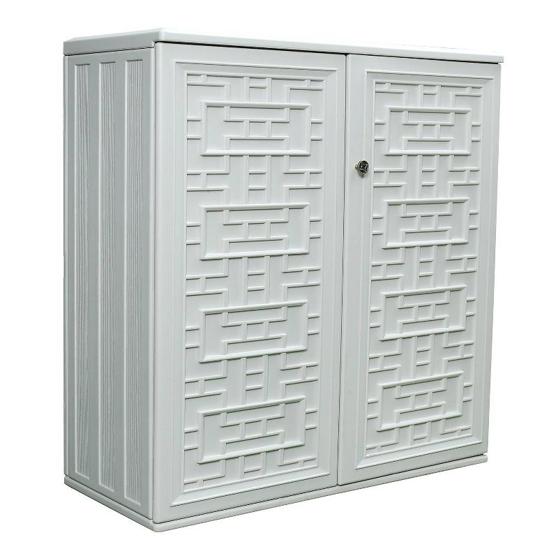 WELLFOR 60 gal Outdoor Patio Storage Cabinet Deck Box with 1 Shelf Beige, 5 of 14