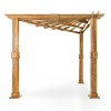 Dilan Outdoor Acacia Wood Triangle Pergola - Teak/Black - Christopher Knight Home: Weather-Resistant Corner Shade Structure - 3 of 4