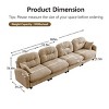Modern Camel Chenille Sectional Sofa with Tufted Pleated Backrest, Comfy 4-Seater Sectional Couch for Living Room or Apartment – The Pop Home - 4 of 4
