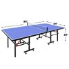 YONWAY 8ft Mid-Size Table Tennis Table Foldable & Portable Ping Pong Table Set for Indoor Games with Net, 2 Table Tennis Paddles and 3 Balls - 3 of 4