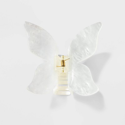 Jumbo Acrylic Butterfly Claw Hair Clip - Wild Fable™ White: Fashion Accessory for All Hair Types