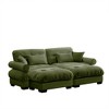 Aukfa Green Velvet Large  Sofa with Bolster Armrests, Waist & Throw Pillows – Modern Couch for Living Room, Bedroom or Office - 4 of 4