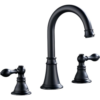 Mixxidea 3 Hole Two Handle Bathroom Faucet Matte Black