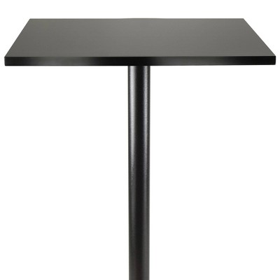Sleek Transitional Black Square Counter Height Pub Table