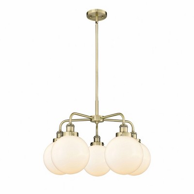 Beacon - 5 Light Stem Hung Chandelier In Art Deco Style-17.38 Inches Tall and 26 Inches Wide
