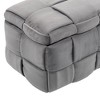 VYNXARIA Exquisite Dark Gray Velvet Storage Footstool for Bedroom with Safety Hinges - 3 of 4