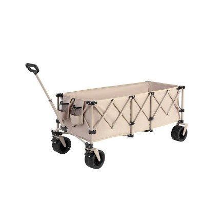 YONWAY Extra Long 300L Wagon Cart Collapsible,220LB Weight Capacity with Big All-Terrain Wheels, Utility Carts for Groceries,Shopping,Camping
