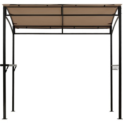 Tangkula 7' x 4.5' Grill Gazebo Patio BBQ Tent Shelter W/ Single Tier Canopy Beige/Brown