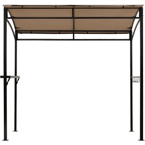 Tangkula 7' x 4.5' Grill Gazebo Patio BBQ Tent Shelter W/ Single Tier Canopy Beige/Brown - 1 of 4