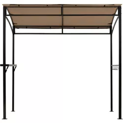 Tangkula 7' x 4.5' Grill Gazebo Patio BBQ Tent Shelter with Single Tier Canopy Brown