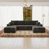 131.9"70.8" Plush Corduroy 4-Piece Modular Sectional Sofa with No Assembly Required and Comfortable Chaise Lounge - 2 of 4