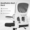 GlasFlength Task and Office Chairs with Support Armrest，Ergonomic, Adjustable，Computer Chair and Gaming Chair, White, 25.2"*25.8"*44.5" - 4 of 4