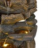 Alpine Corporation 24" Cascading Rock Fountain: Polyresin, LED-Lit, Outdoor Decor, Electric-powered - 4 of 4