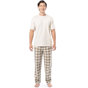 Fruit of the Loom Men’s Fleece Sleep Pant Set, 2-Piece Shirt and Pants - 1 of 4