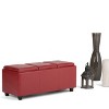 CAVINAS Faux Leather Storage Ottoman Bench,Upholstered Ottoman with 3 Flip Over Serving Trays for Living Room,Bedroom - 2 of 4
