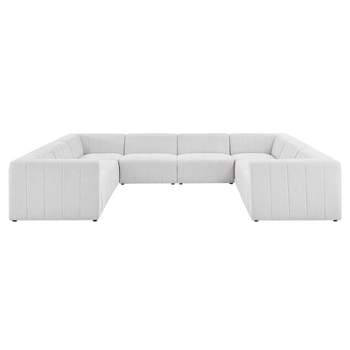 8pc Bartlett Upholstered Fabric Sectional Sofa Set Ivory - Modway