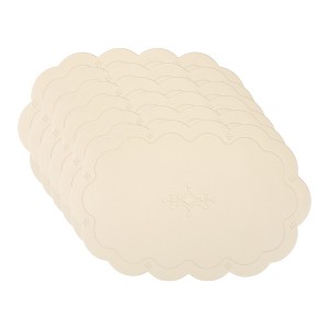 REGALWOVEN Placemats Set of 6 Leather Placemats for Kitchen Dining Table Decor Waterproof Heat Resistant Flower Table Placemats - 1 of 4