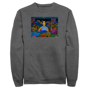 Men's The Simpsons Treehouse of Horror Homer Skeleton Theater Scene Sweatshirt - 1 of 4