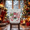 Unique Bargains Dining Chair Slipcovers Candy Cane Linen Red White 22.83"x19.29" 1 Pc - 2 of 4