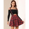 Allegra K Women's Gothic Plaid High Waist Detachable Suspender Skirts - 4 of 4