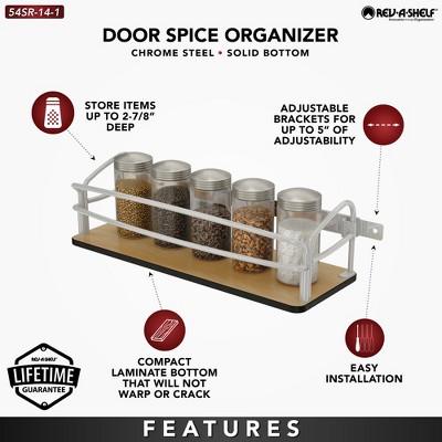 Rev-A-Shelf Steel Door/Wall Mount Standard Spice Rack Pantry Shelf Organizer for Kitchen Cabinet Adjustable Storage Organization, 54SR-14-1 — фото 3