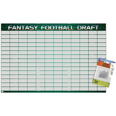 Fantasy Football Draft Wall Poster, 14.725 x 22.375 