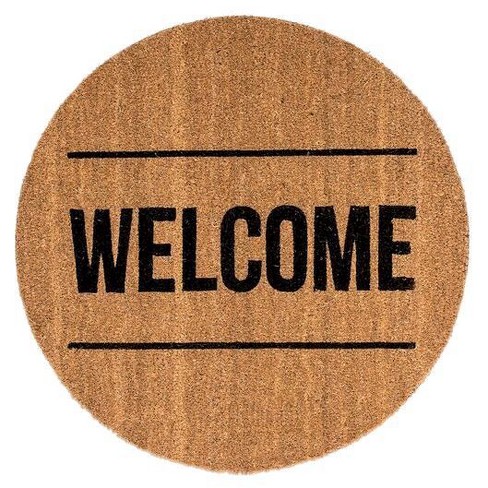 27 5 Round Coir Welcome Door Mat Natural 3r Studios Target