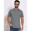 INSPIRE CHIC Men's Crew Neck with Pocket Short Sleeve Button Down Henley T-Shirt - 4 of 4