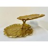 Essential Decor & Beyond Aluminum Cast 2-Tier Round Leaf Tray in Gold - 4 of 4